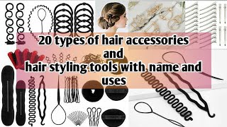 Different types of hair accessories and hair styling tools with names and images STYLE POINT [upl. by Nim]