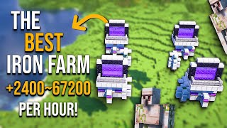 Minecraft BEST IRON FARM 121  NEW  2400  67200 Per Hour [upl. by Paluas]