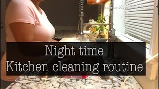 Nighttime kitchen cleaning routine Cleaning motivation Rutina de limpieza en la cocina [upl. by Neeluqcaj]