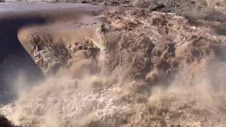 Arizona Dam Floods Following Heavy Rain and Snowmelt [upl. by Epuladaugairam]