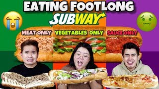 EATING FOOTLONG SUBWAY CHALLENGE  DAGING  SAYUR  SOS SAHAJA  MENU PALING TEROK [upl. by Ibmab]