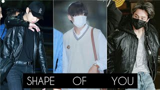 Jungkook Jimin And V  Shape Of You  FMV Airport Outfits Edition [upl. by Lyrem985]