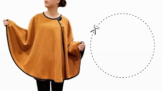 ⭐ Very easy Circular cape cutting and sewing  Lots of sewing tips in this video tutorial [upl. by Etan]