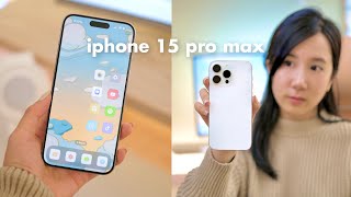 iPhone 15 Pro Max  Worth The Upgrade White Titanium Aesthetic Unboxing amp First Impressions [upl. by Tidwell]