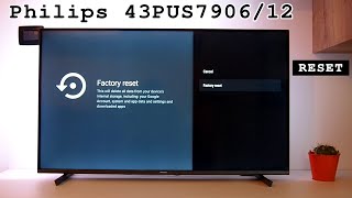 Philips 43PUS790612 Android TV 4K with ambilight • Factory reset [upl. by Hosfmann453]