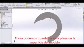 Cómo obtener una superficie plana de un modelo en SOLIDWORKS opción aplanar superficie [upl. by Eisak]