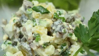 Бесподобный салат с жареными грибами  Бомбический вкус qizardilmiş gobələkli salat [upl. by Juliann]