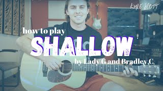 Shallow Guitar Tutorial  Lesson Bradley Cooper Lady Gaga [upl. by Latimer58]