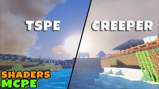 Minecraft Pe TSPE vs CSPE Creeper Shaders  Realistic ultra shaders 2020 for MCPE 112  114 [upl. by Ellegna]