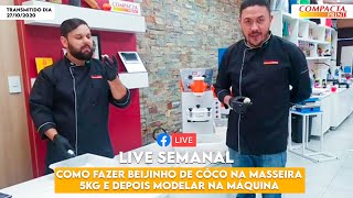 Como Fazer Beijinho na Masseira 5kg e Modelar na Máquina de Salgados amp Doces  🎥 Live Receita 👨‍🍳 [upl. by Idnahs]