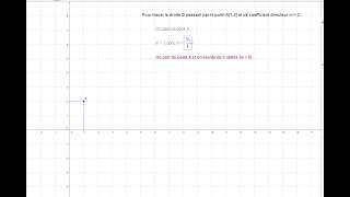 Tracer une droite connaissant un point et son coefficient directeur  cas positif [upl. by Tessler234]