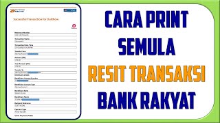 Cara Dapatkan Semula Resit Transaksi Bank Rakyat  iRakyatcommy [upl. by Nies]