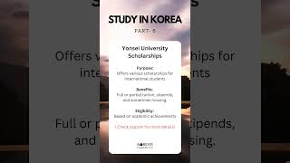 Yonsei University Scholarship [upl. by Odine736]