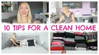 10 TIPS FOR A CLEAN HOME  HABITS FOR KEEPING A CLEAN HOUSE [upl. by Reinnej]