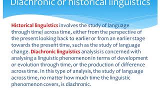 Synchronic linguistics vs Diachronic linguistics [upl. by Odom]