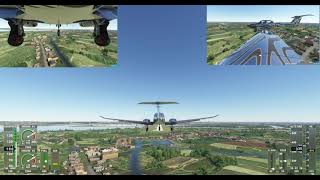 Diamond DA62 landing at Finkenwerder  LuxPlanesLandingChallenge [upl. by Adnarahs]