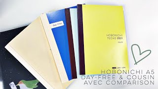 Hobonichi DayFree and Cousin Avec Comparison  2021 Planners [upl. by Renard]