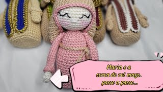 passo a passo amigurumi presépio parte coroa e Maria mãe de Jesus amigurumi croche artesanato [upl. by Dov]