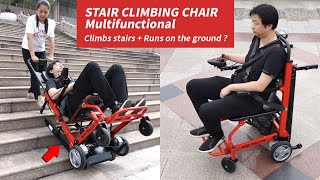 Electric Stair Climbing Wheelchair  Portable Stair Chair Lift [upl. by Olivann]