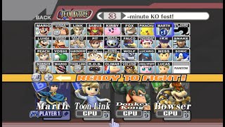 THE BEST SWORDSMAN Marth amp Toon Link vs THE TYRANTS Bowser amp DK  Intense  SSBB [upl. by Yennaiv]