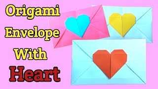 Origami envelopeorigami heart envelopeHowto make paperenvelope with heartDiy valentins day ideas [upl. by Carla]