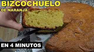 CÓMO HACER BIZCOCHUELO DE NARANJA muy fácil en 4 minutos [upl. by Covell]