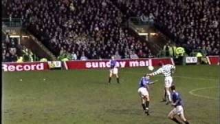 Celtic 0  Rangers 1  March 2000  Wallace Spares Albertzs Blushes [upl. by Lekzehcey]