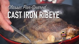 Make a Classic PanSeared Ribeye Steak Recipe [upl. by Ainnek]