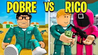 ¡JUGADOR POBRE CONTRA JUGADOR RICO en SQUID GAME Roblox [upl. by Nancee]