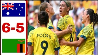 Australia vs Zambia Womens 65 All Goals Results And Extended Highlights2024 Steph Catley Goals [upl. by Channa]