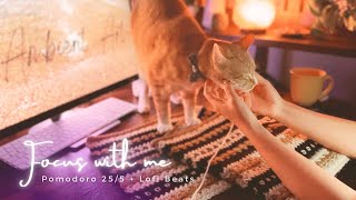 4HR⏳ Pomodoro 255  Chill Lofi Beats🎵Focus With Me 🧘🏽amp My Cats🐈‍⬛🐈 for StudyWorkCraft💛 [upl. by Isadora]