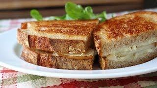 Grilled Brie amp Pear Sandwich  Grilled Cheese Sandwich Recipe [upl. by Tomaso]