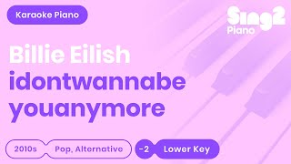 Billie Eilish  idontwannabeyouanymore Lower Key Karaoke Piano [upl. by Rumit]