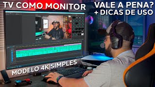 TV 4k de Entrada Como Monitor Vale a pena Minha experiência de uso  Samsung AU7700 [upl. by Aletsirc613]