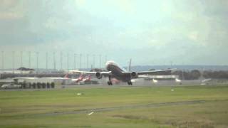 Must See  Malaysia Airlines Boeing 777200ER Screaming takeoff [upl. by Ayrolg555]