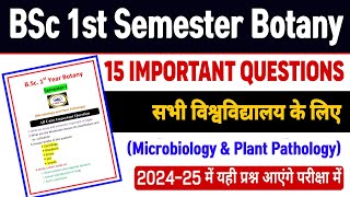 Bsc 1st semester botany Most important questions 202425Botany important question bsc Semester 1 [upl. by Ronny]