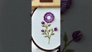 Easy flower embroidery embroidery stitch flowers blanketstitch castonstitch wovenwheelstitch [upl. by Wertheimer234]