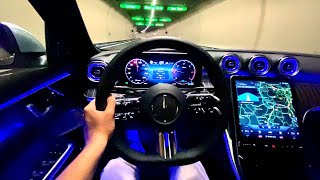 2022 Mercedes C Class AMG  NIGHT Drive C220d FULL Review Interior Exterior [upl. by Tserof]