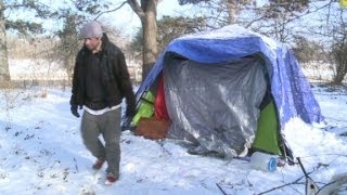 Braving the cold in Camdens tent city [upl. by Dang]