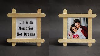 Easy Photo Frame Craft ideas with Ice cream sticks  Photo Frame Making  DIY Photo Frame [upl. by Sausa2]