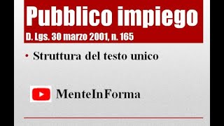 Testo Unico Pubblico Impiego D Lgs n 165 del 2001 Parte 1 [upl. by Irina68]