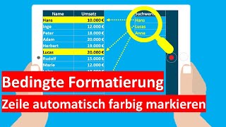 Excel ganze Zeile farbig markieren wenn  Bedingte Formatierung [upl. by Sartin570]