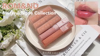 ROMAND Muteral Nude  Zero Matte Lipstick 🤍 Dewyful Water Tint  màu MLBB  Fung Chen [upl. by Eicart]