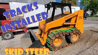 Loegering Over the Tire Tracks on a Mustang 2050 Skid Steer FSeries OTT Bobcat 843 [upl. by Llewoh]