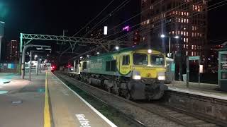 Freightliner 66563 amp 66528 at Stratford London on 12th November 2020 [upl. by Zenger]