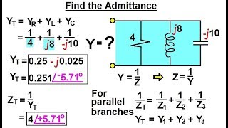 Electrical Engineering Ch 10 Alternating Voltages amp Phasors 69 of 82 Find Admittance [upl. by Anetta]