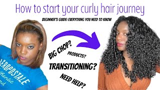 HOW TO START A NATURAL CURLY HAIR JOURNEY Beginner Friendly Curly Hair Routine [upl. by Yule]