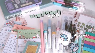 back to school supplies haul  GIVEAWAY ✏️ college student [upl. by Gunther922]