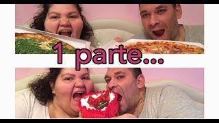 EATING SHOW MUKBANG ITA DI COPPIA SPECIALE SVALENTINO PIZZA E TORTA [upl. by Jaqitsch]