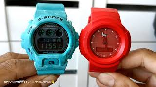 PERBEZAAN SIZE JAM GSHOCK ORIGINAL  DW6900WS2 vs AW500BB4E [upl. by Idieh]